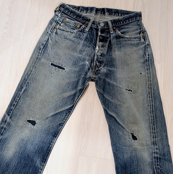 DENIME Authentic Vintage distressed Japanese selvedge denim jeans - Picture 2 of 12